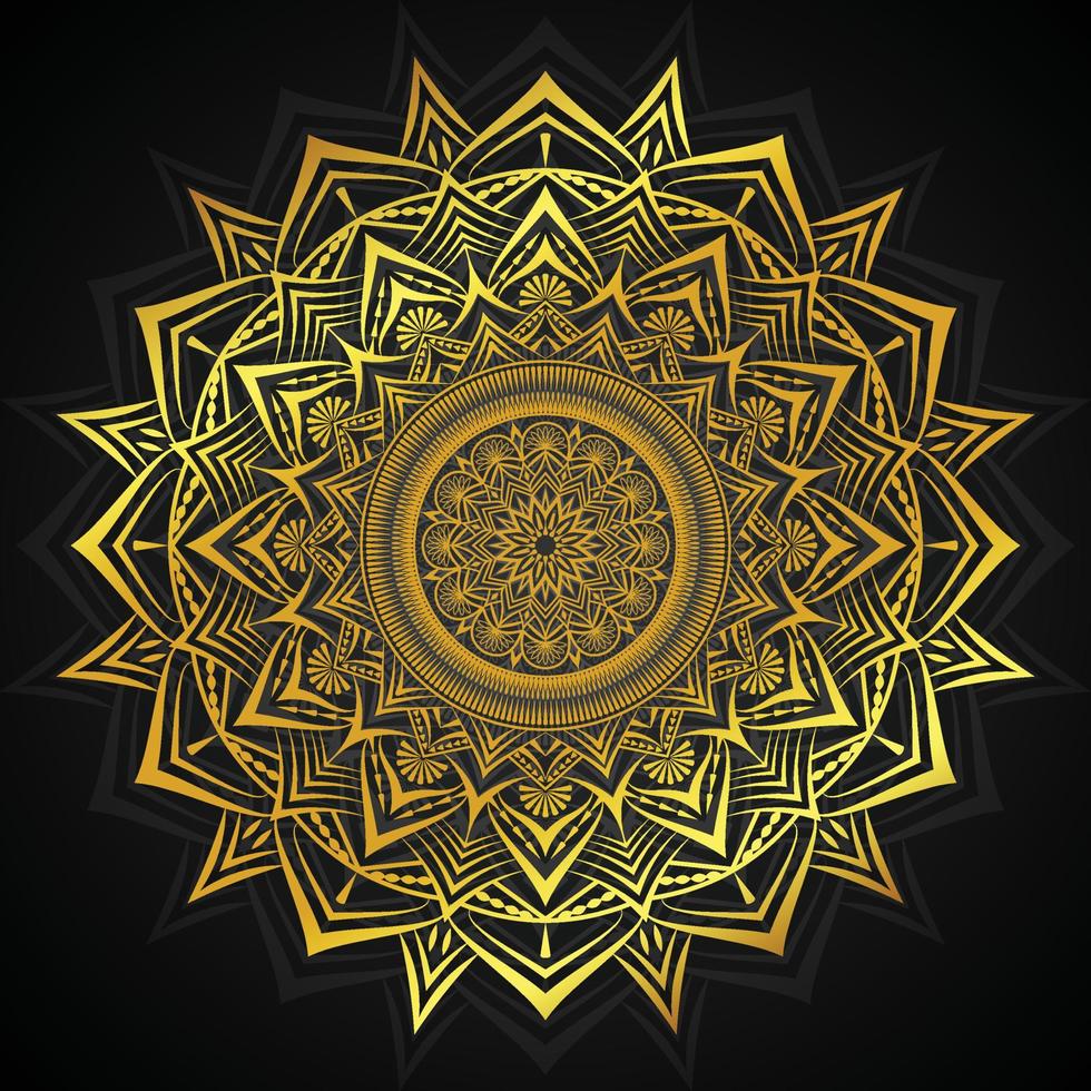 diseño de fondo de mandala islámico con color dorado de lujo vector