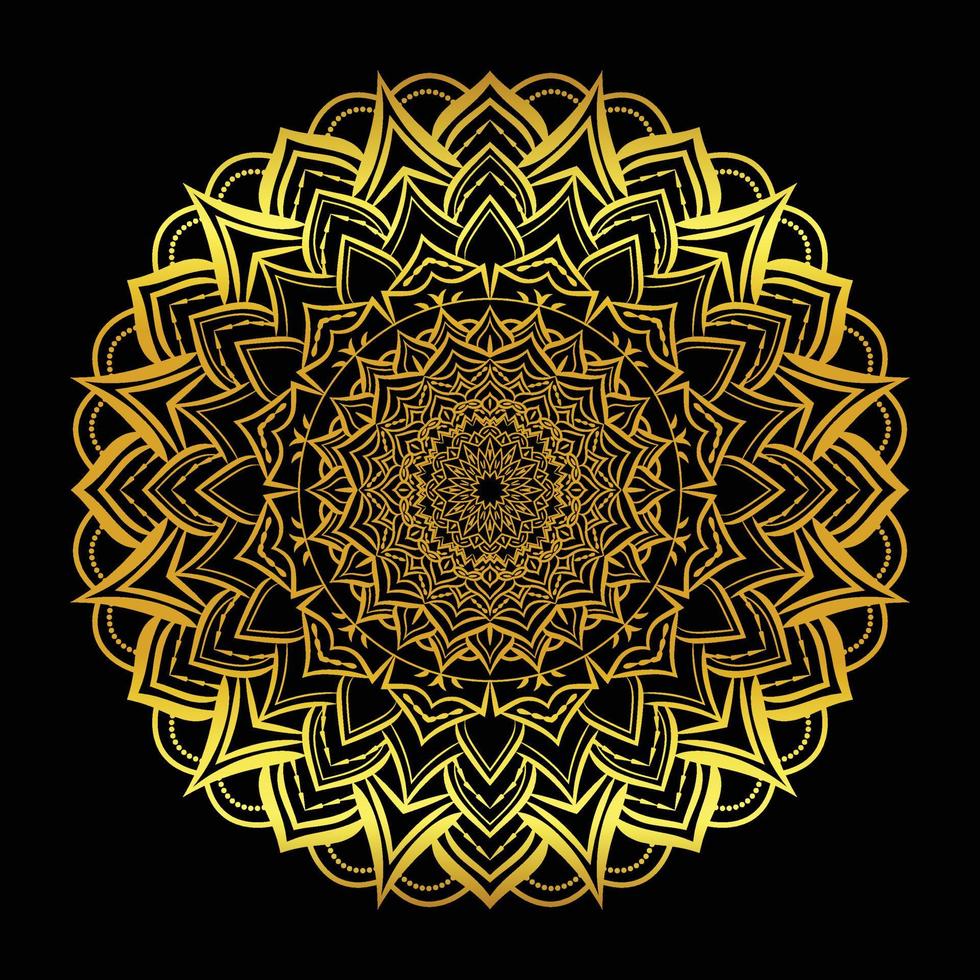 Islamic mandala background design With luxury golden color vector