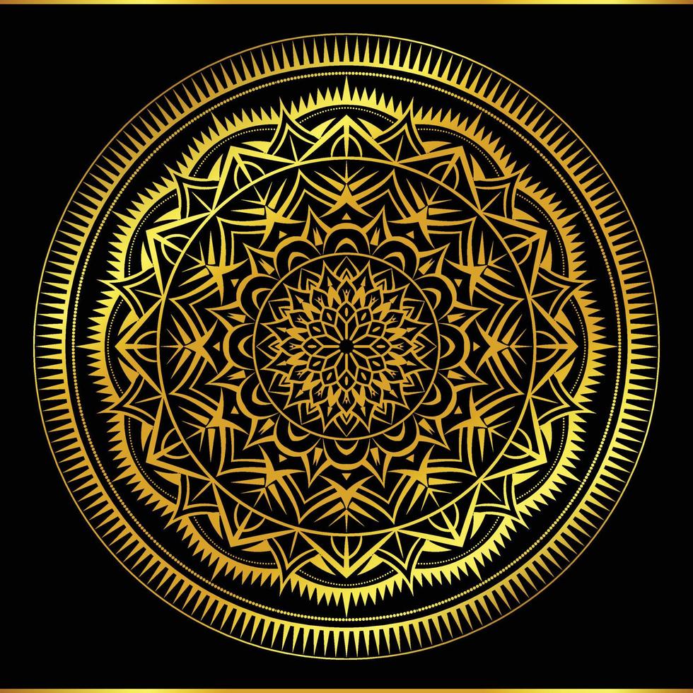 diseño de fondo de mandala islámico con color dorado de lujo vector