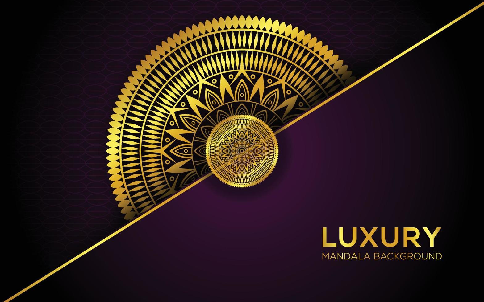 Islamic mandala background design With luxury golden color vector
