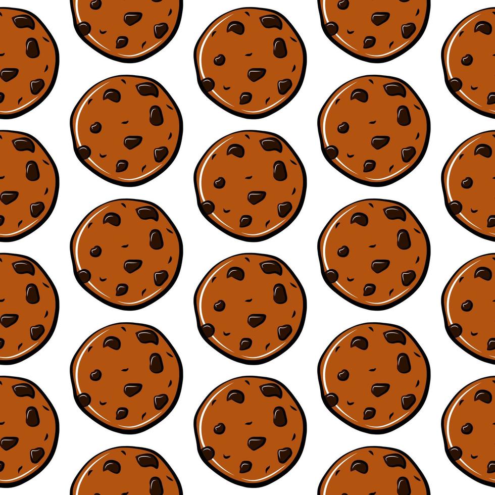 galletas de dibujos animados aisladas de patrones sin fisuras. fondo de pantalla de dibujo de garabato galletas de dibujos animados aisladas de patrones sin fisuras. fondo de pantalla de dibujo de garabato