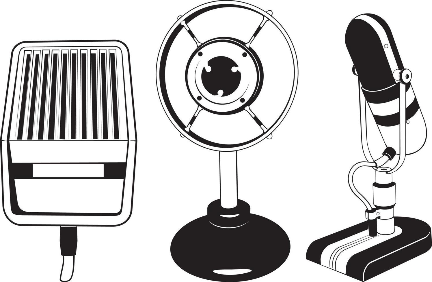 Smooth Retro Microphones vector