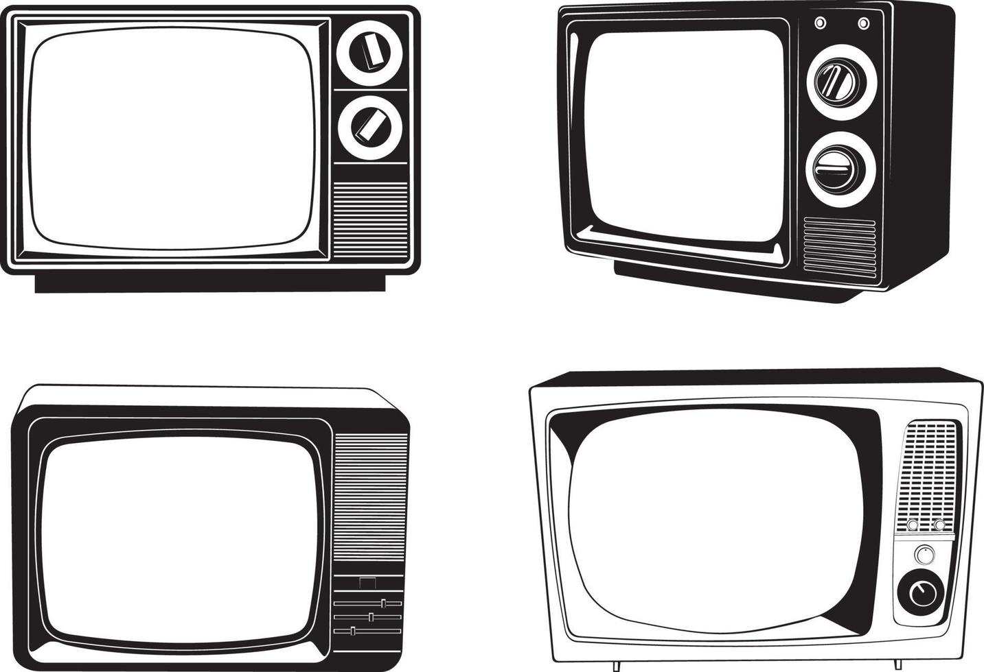 televisores retro vector