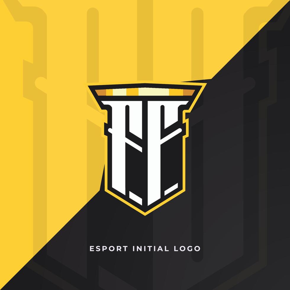 Initial FF with pillar, vector initial letter monogram esport, and gaming logo template