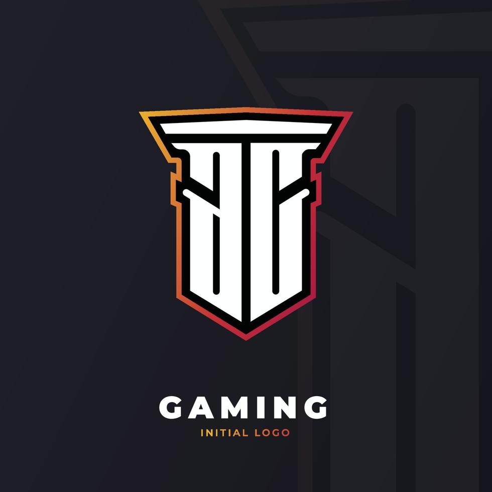 Initial AC with pillar, vector initial letter monogram esport, and gaming logo template