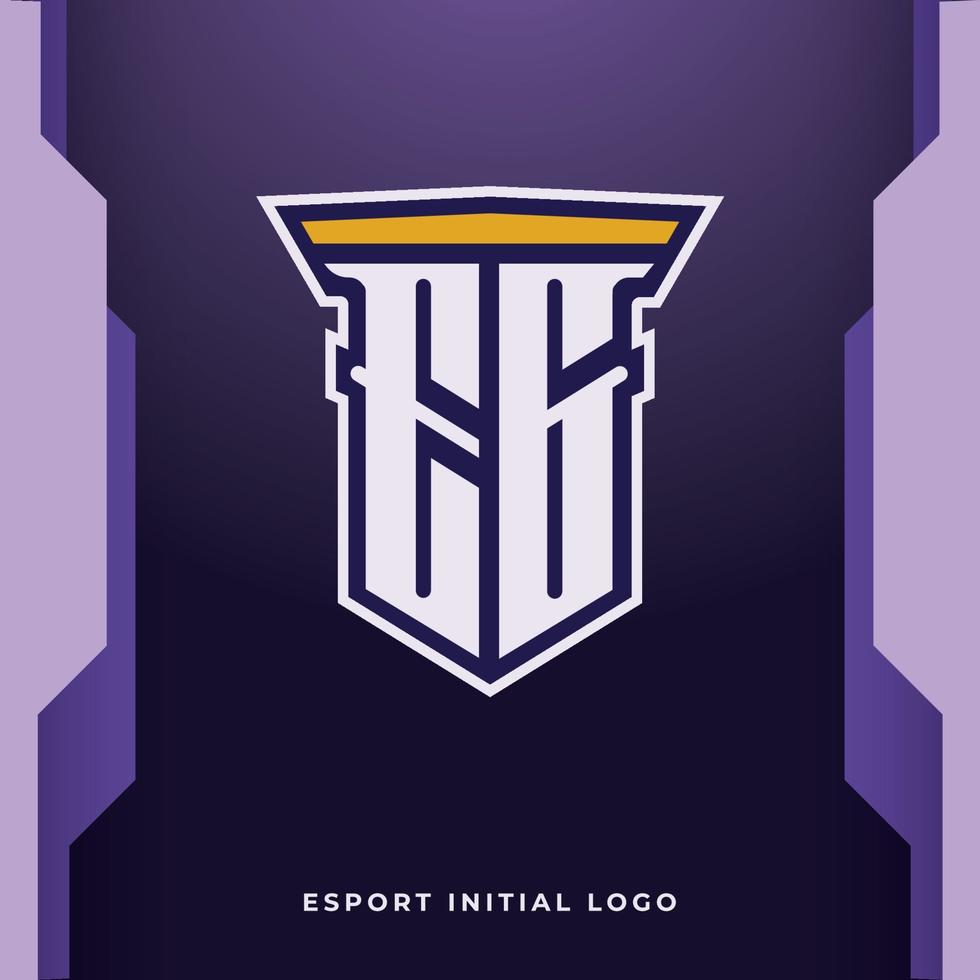 Initial EG with pillar, vector initial letter monogram esport, and gaming logo template