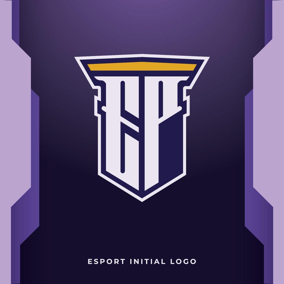 Initial EP with pillar, vector initial letter monogram esport, and gaming logo template