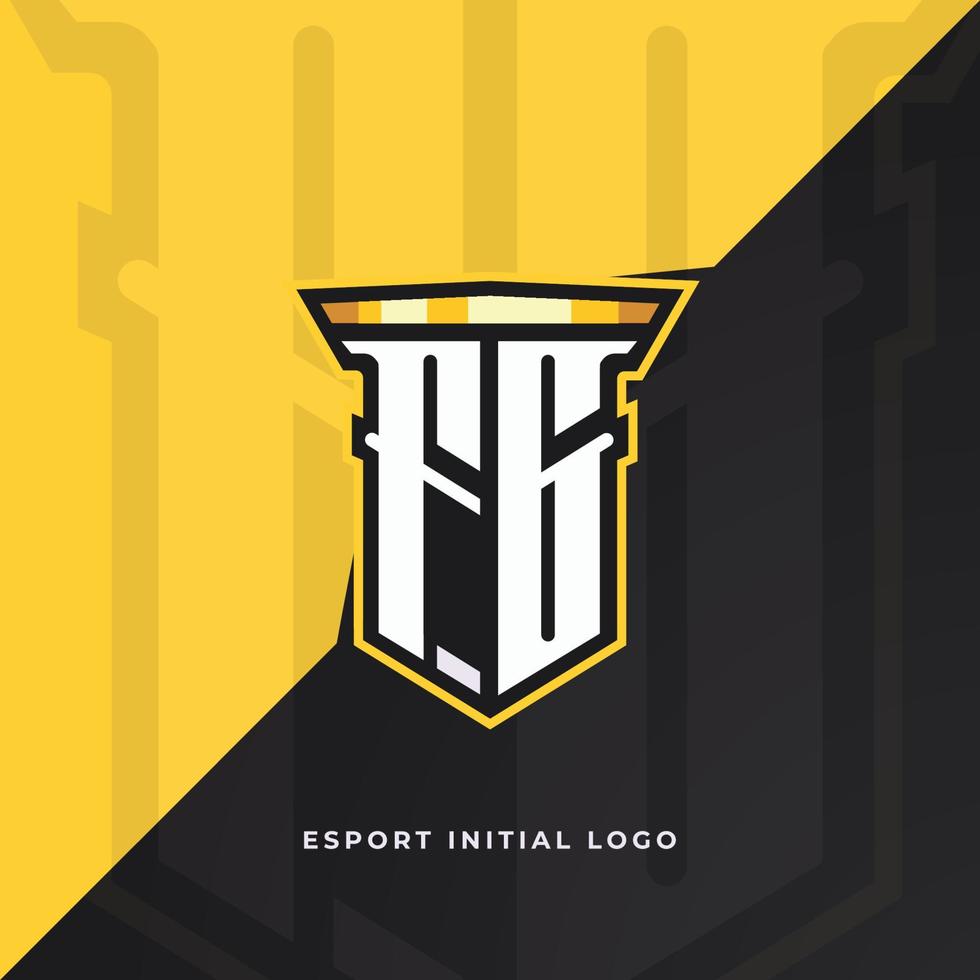 Initial FG with pillar, vector initial letter monogram esport, and gaming logo template