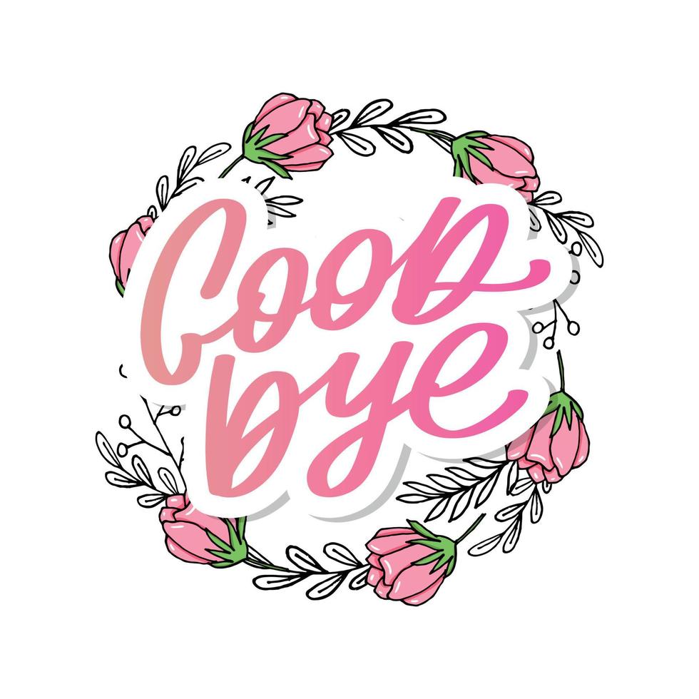 Good bye calligraphic lettering on yellow blot vector