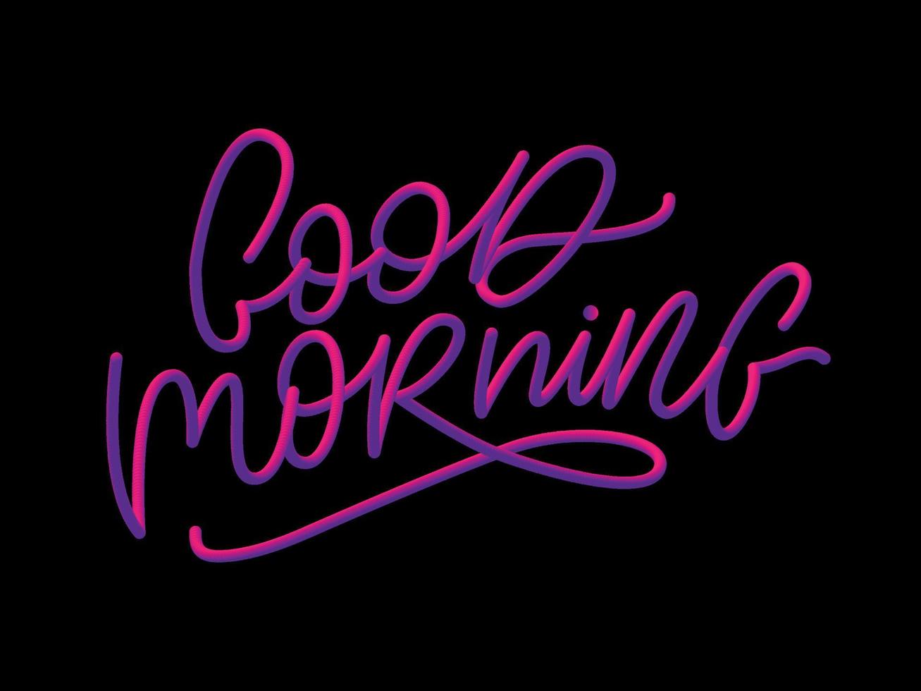 Good Morning lettering calligraphy brush text slogan vector