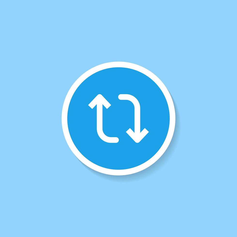 Retweet Icon Vector in Circle Button. Social Media Element Illustration
