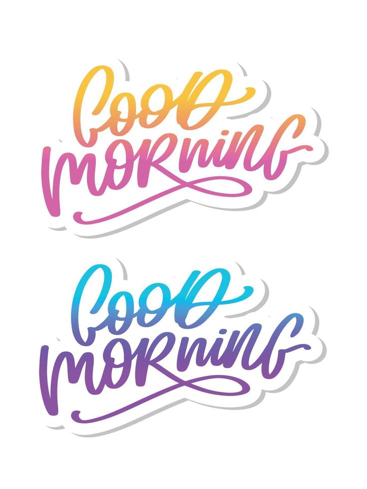 Good Morning lettering calligraphy brush text slogan vector