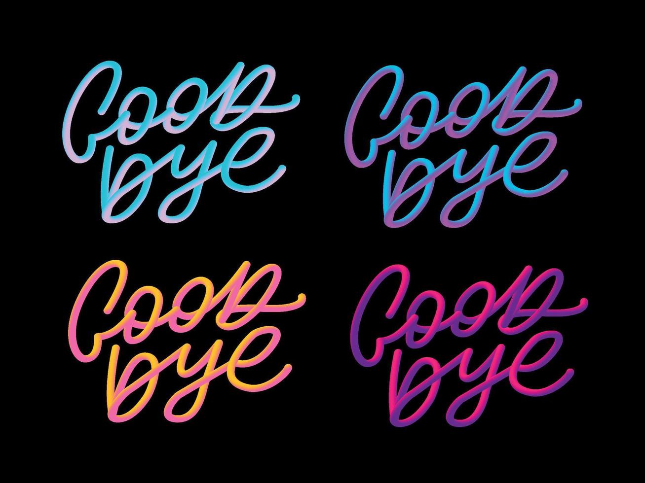 Good bye calligraphic lettering on yellow blot vector