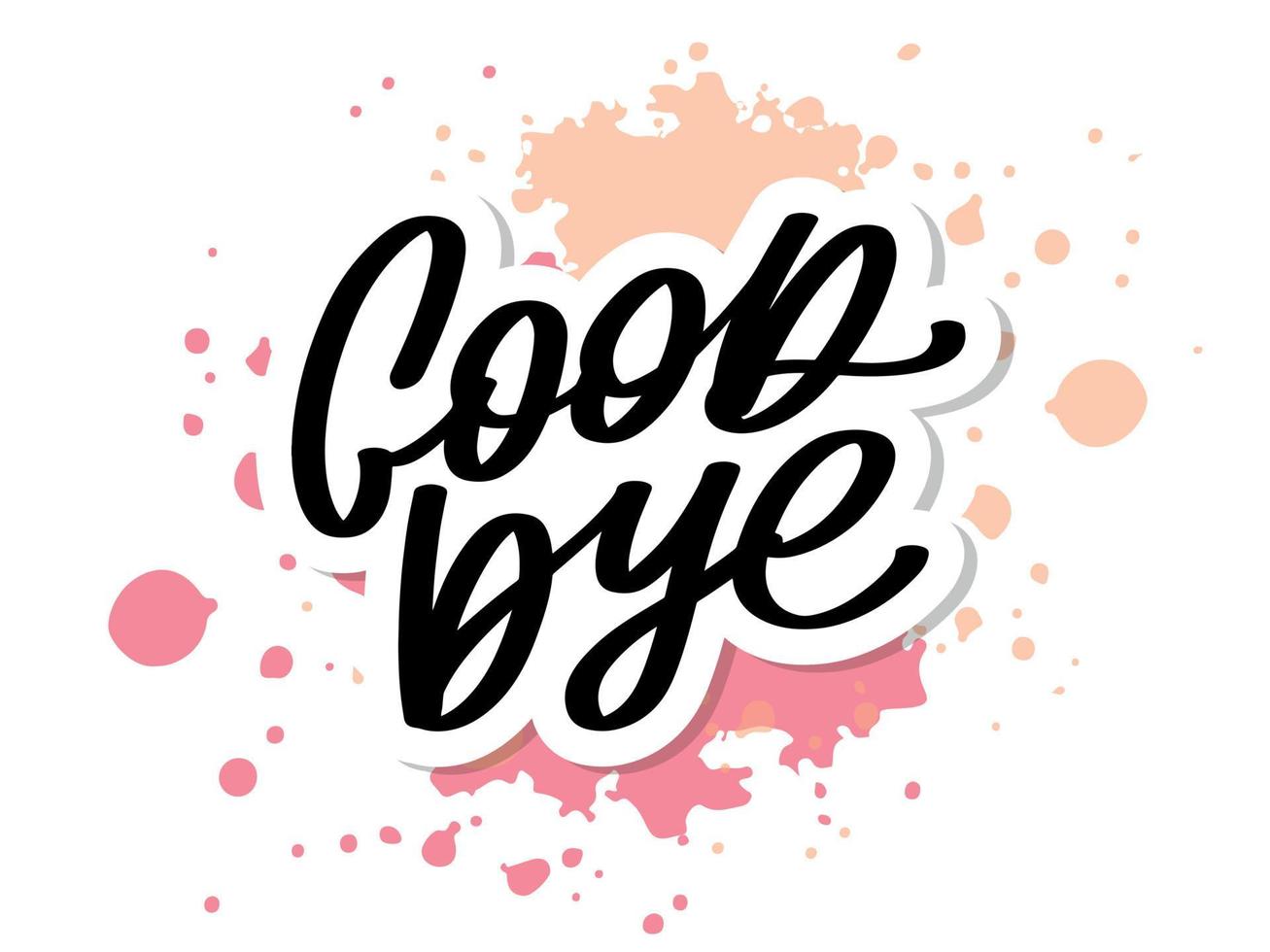 Good bye calligraphic lettering on yellow blot vector