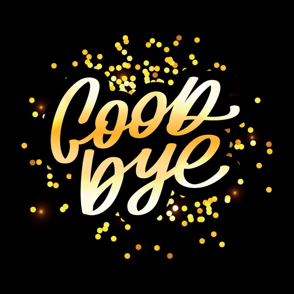 Good bye calligraphic lettering on yellow blot vector