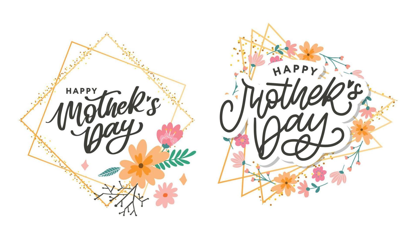 feliz día de la madre mamá caligrafía tarjeta de felicitación banner fondo vector