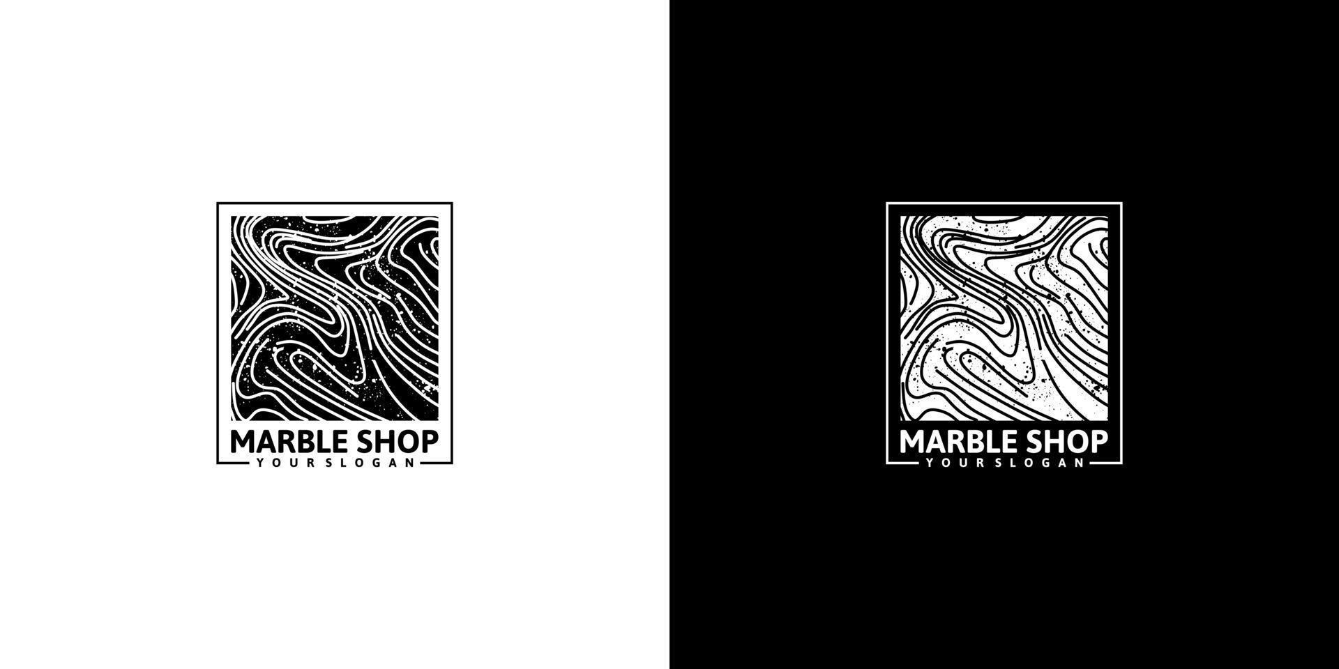 tienda de mármol, inspiración de logotipo con arte lineal para tiendas y negocios vector