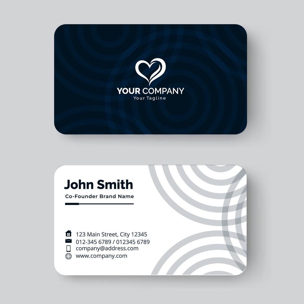 Minimal blue colour business card design template Premium Vector