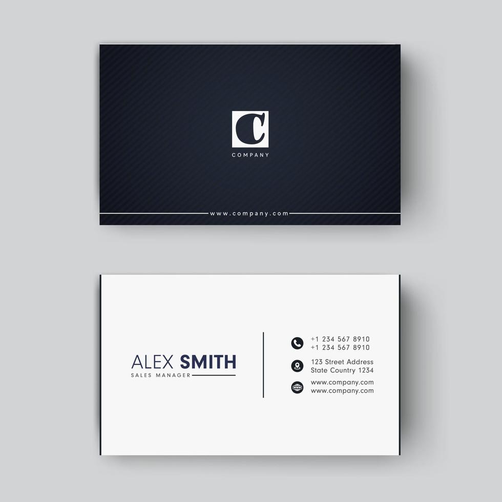 Minimal business card flat design template vector Premium Vector