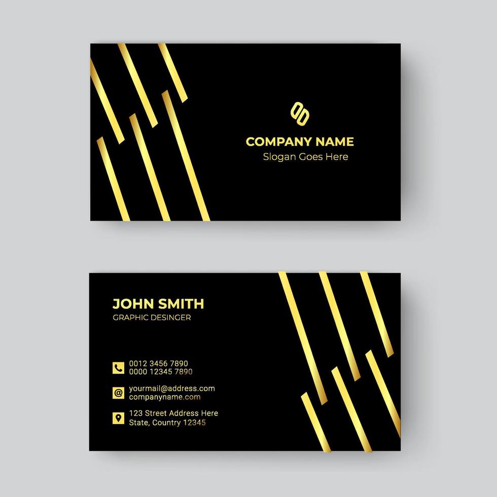 Minimal Gold business card design template vector