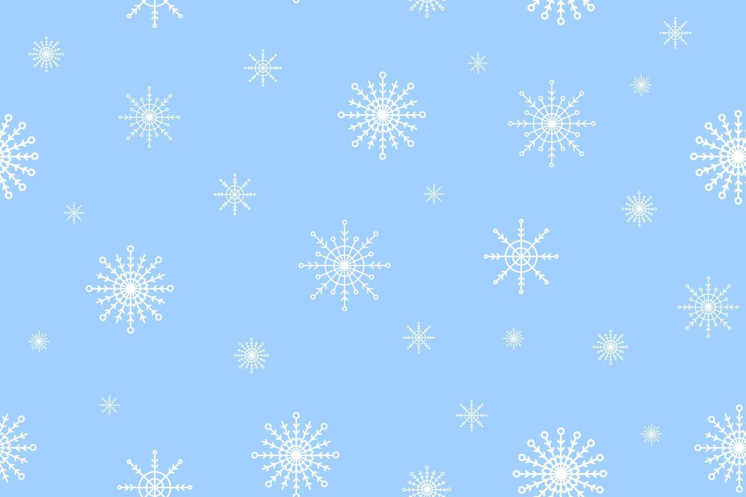 Winter seamless pattern with snowflakes, blue background. Christmas, New Year greeting card. Suitable for gift wrapping, wrapping paper, wallpaper, interior decor, textiles vector