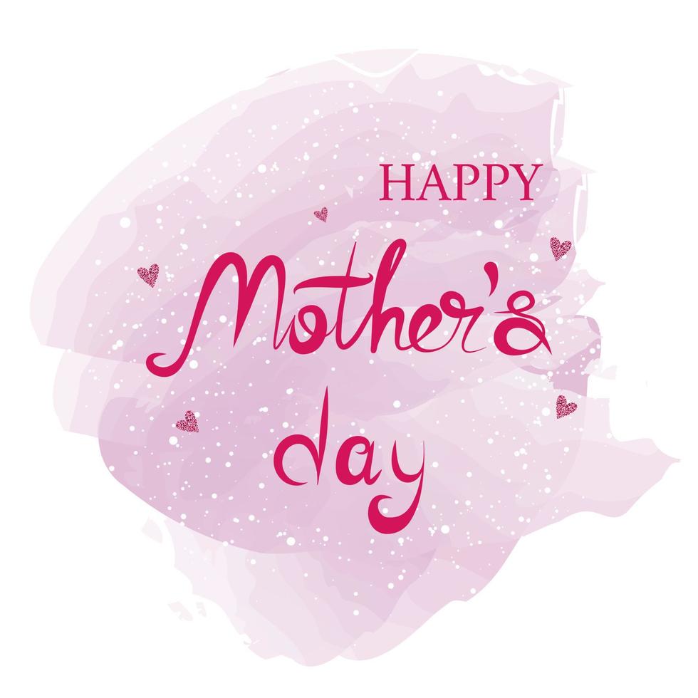 Happy Mother's Day vector watercolor banner. Spring holiday. Lettering.