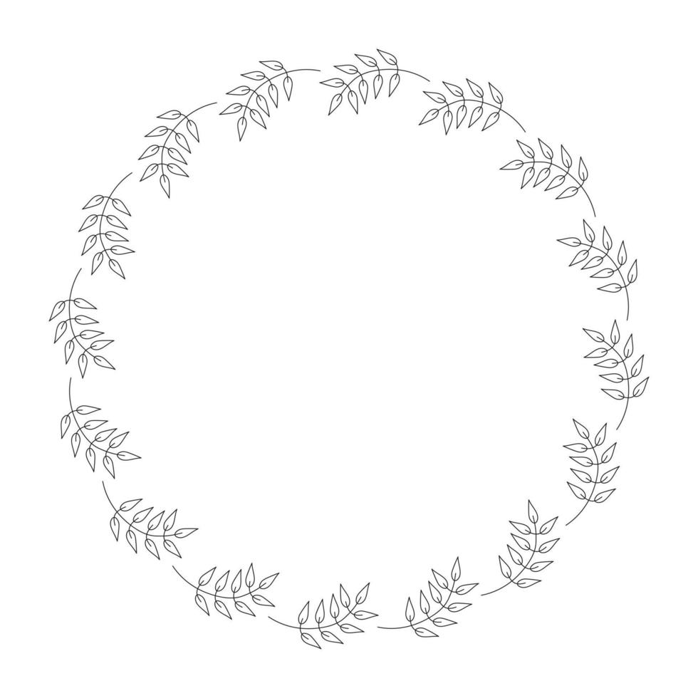 marco floral monocromático vectorial. guirnalda de flores decorativas. utilizarse para bodas, vacaciones, diseño, invitaciones. vector
