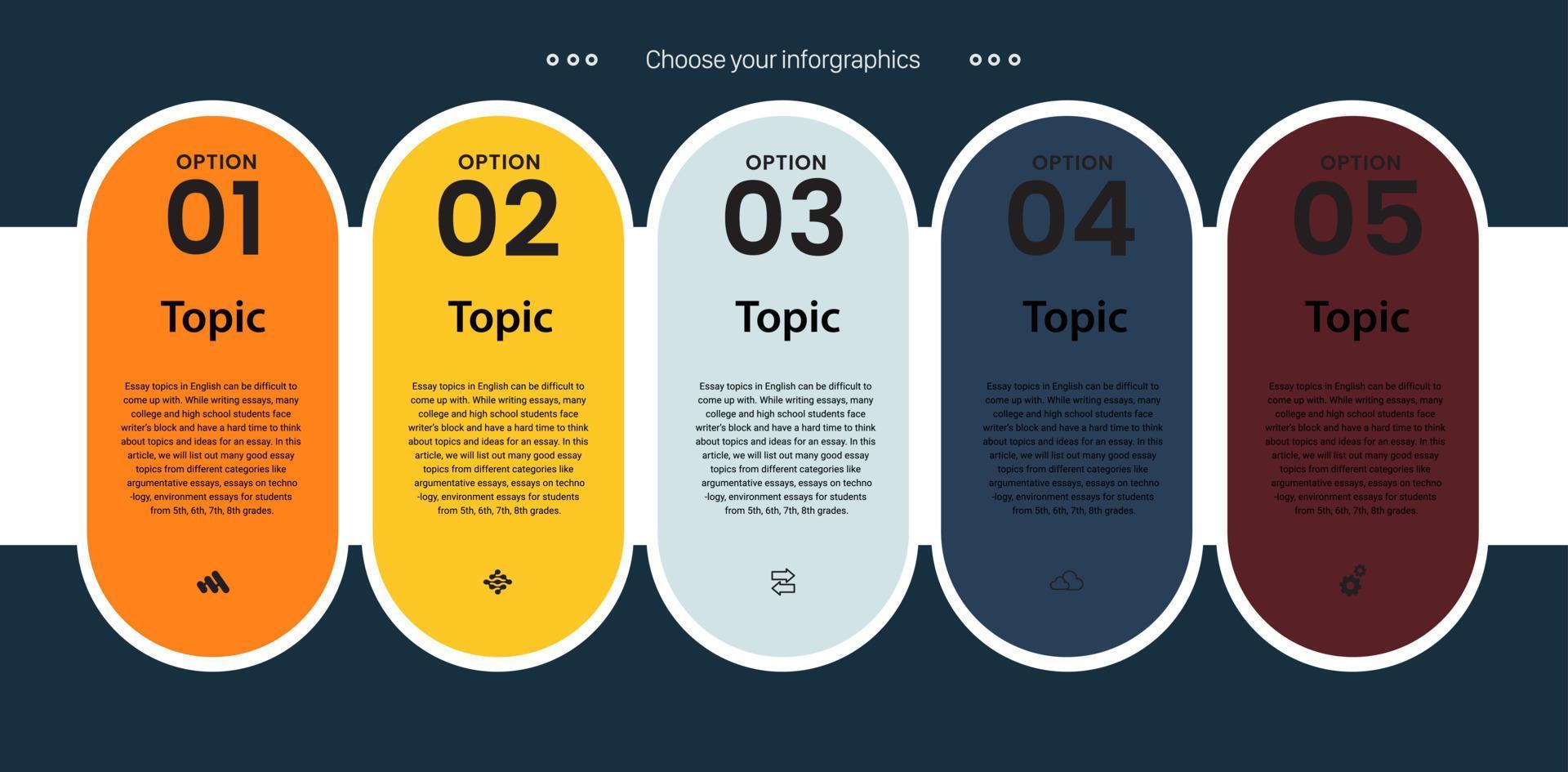 tres pasos de proceso infográfico blanco o panel de opciones de círculos de gráficos blancos sobre fondo blanco y plantilla infográfica con 3 opciones o pasos de diseño vectorial vector