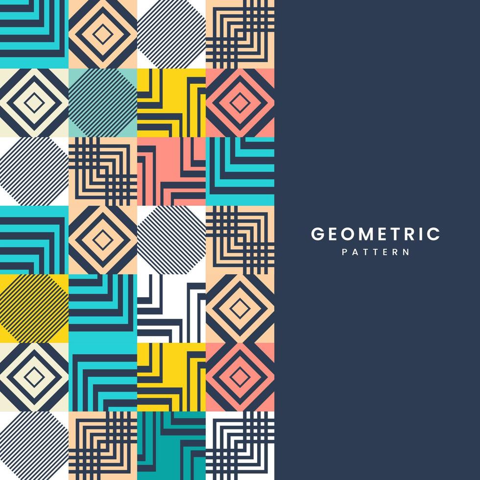mejor estilo de patrón geométrico vectorial abstracto, diseño de fondo en estilo bauhaus, para diseño web, tarjeta de visita, invitación, afiche, portada vector