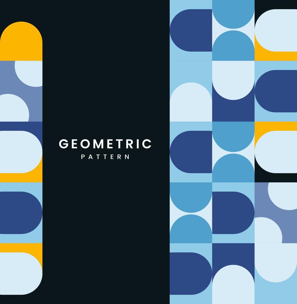 mejores formas geométricas con texto, fondo azul y blanco. formas geométricas modernas elementos abstractos curvos, patrones geométricos utilizados en pancartas, paquetes, fondos de pantalla, diseño de cubiertas vector