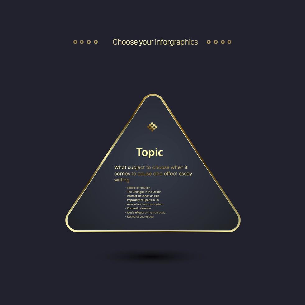 a Luxury Vector Illustration Infographic Design And Chart with dark bg and three Options