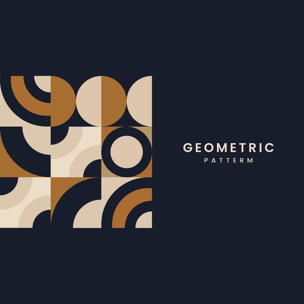 Geometrical element style constructed pattern templates design with text and Abstract vector with Colored geometric shapes, dark brown, cream, black used in poster art, cover design,