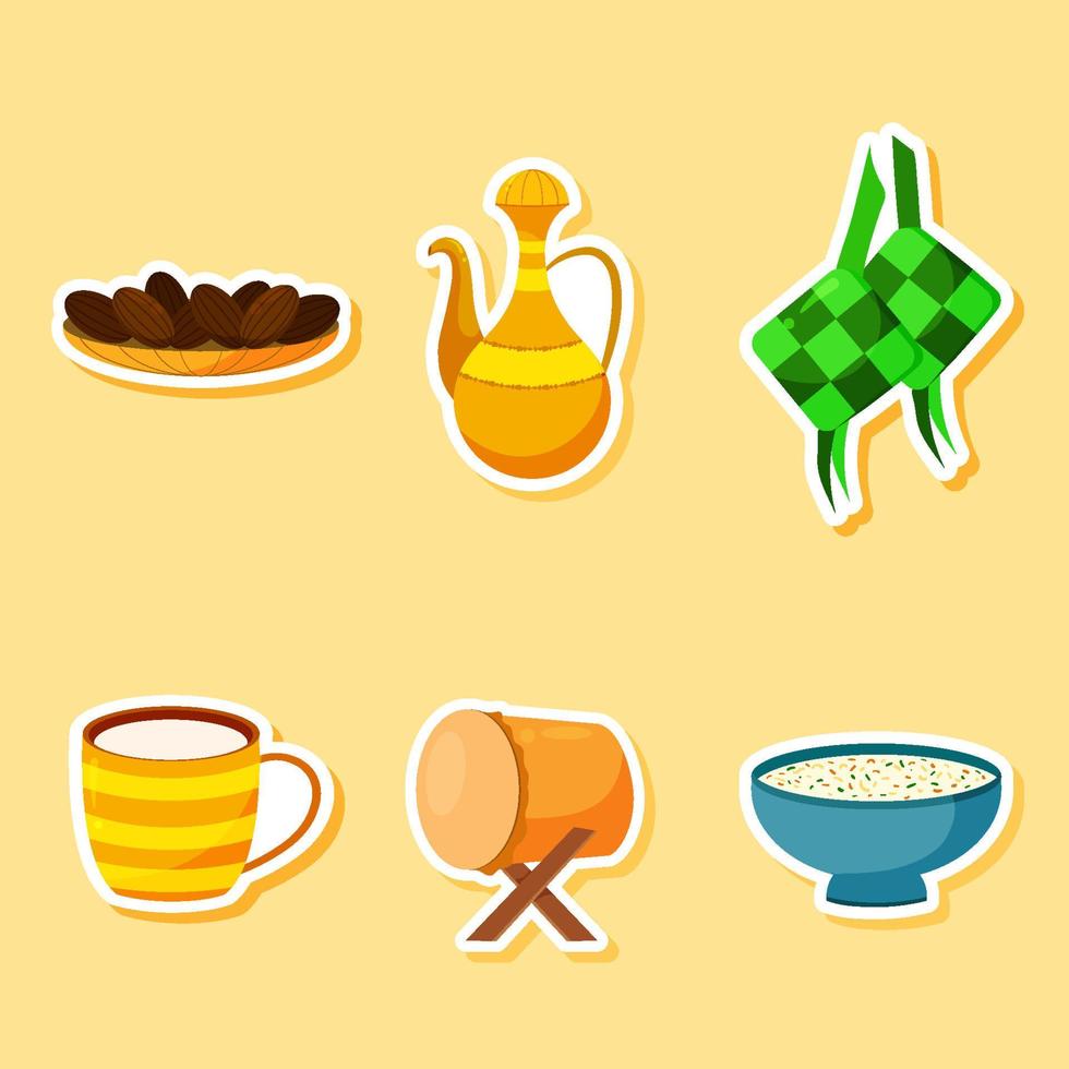 Iftar Food Sticker vector