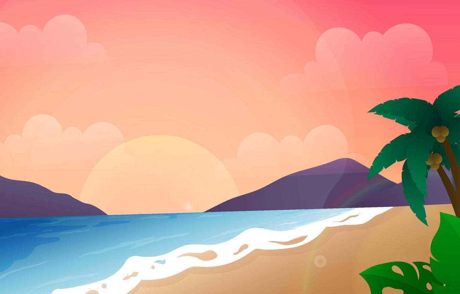 Beach Scenery Background vector