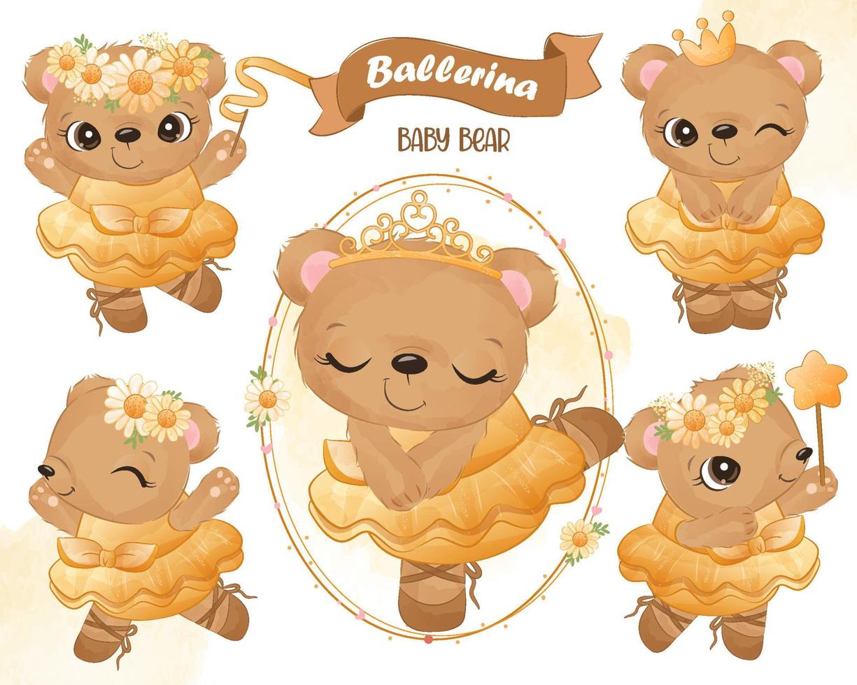 Cute Dancing Bear Illustrations vector