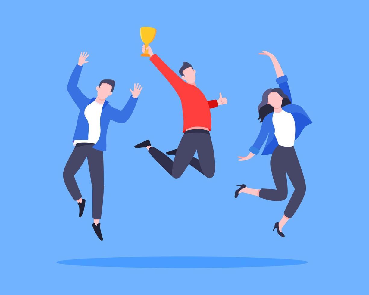Employee recognition or proud worker of the month business concept flat style design vector illustration.