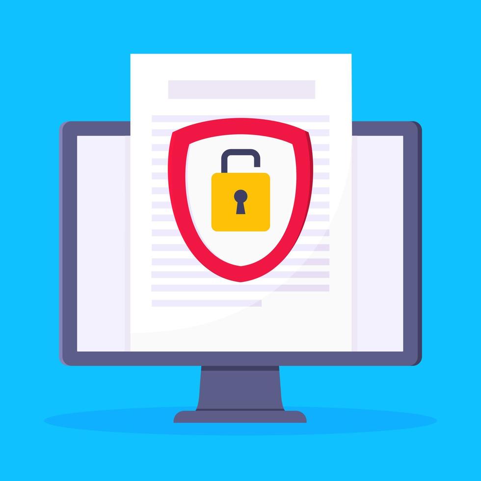 Privacy policy, safety lock and data protection metaphor. vector