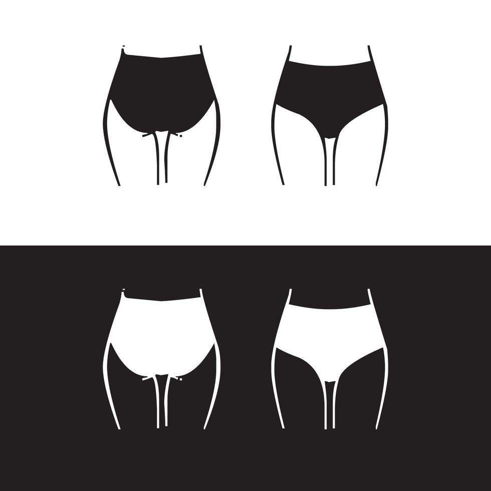 Sexy panties icon. Vector women ass in a thong.