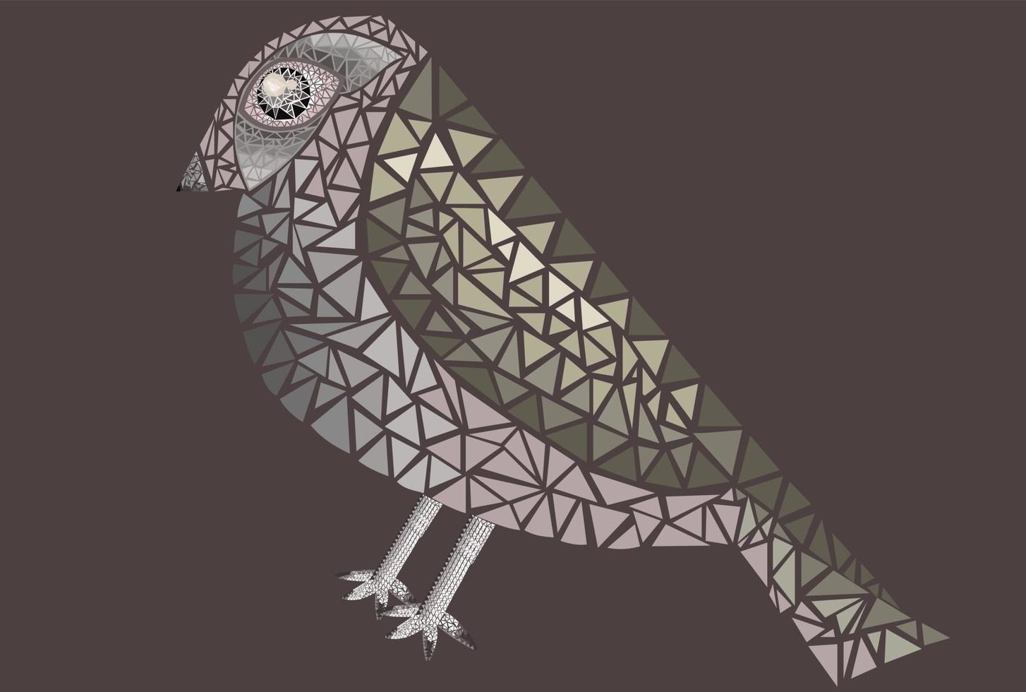 dibuja un pájaro combinando las fracciones triangulares. elegante arte de aves vector