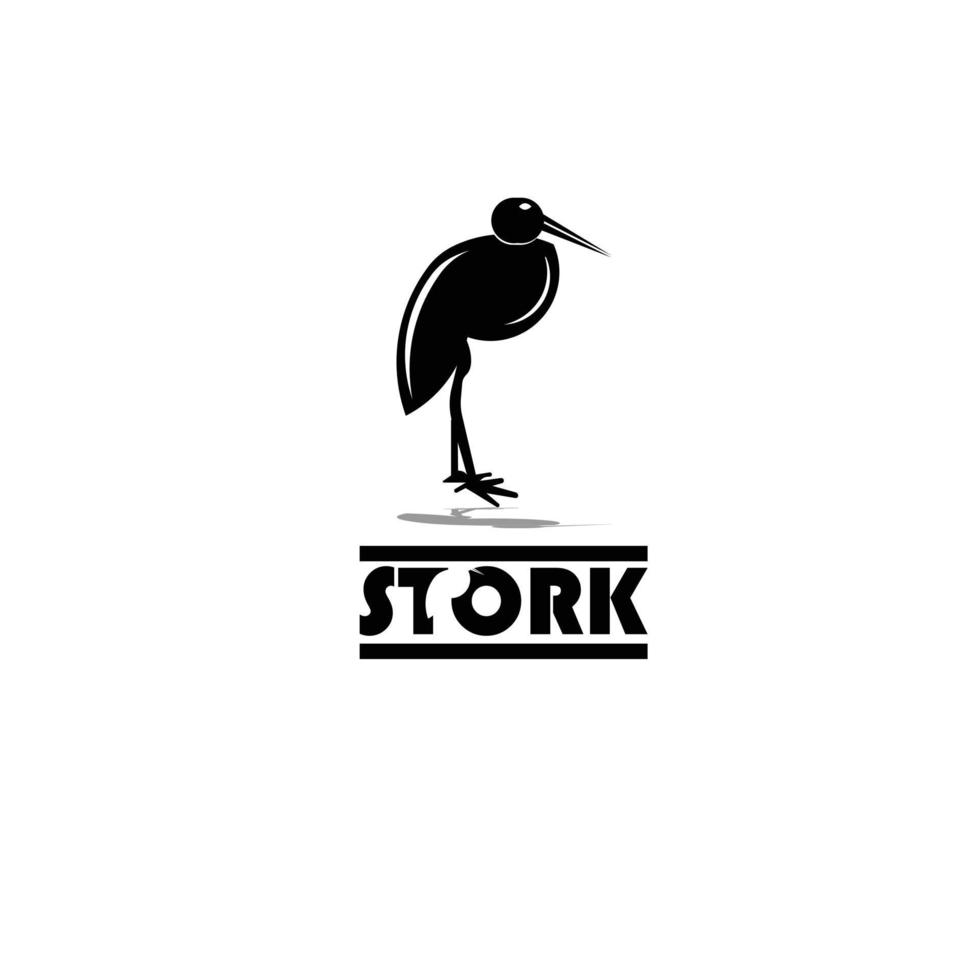 Vector stork for logos, icons and t-shirts