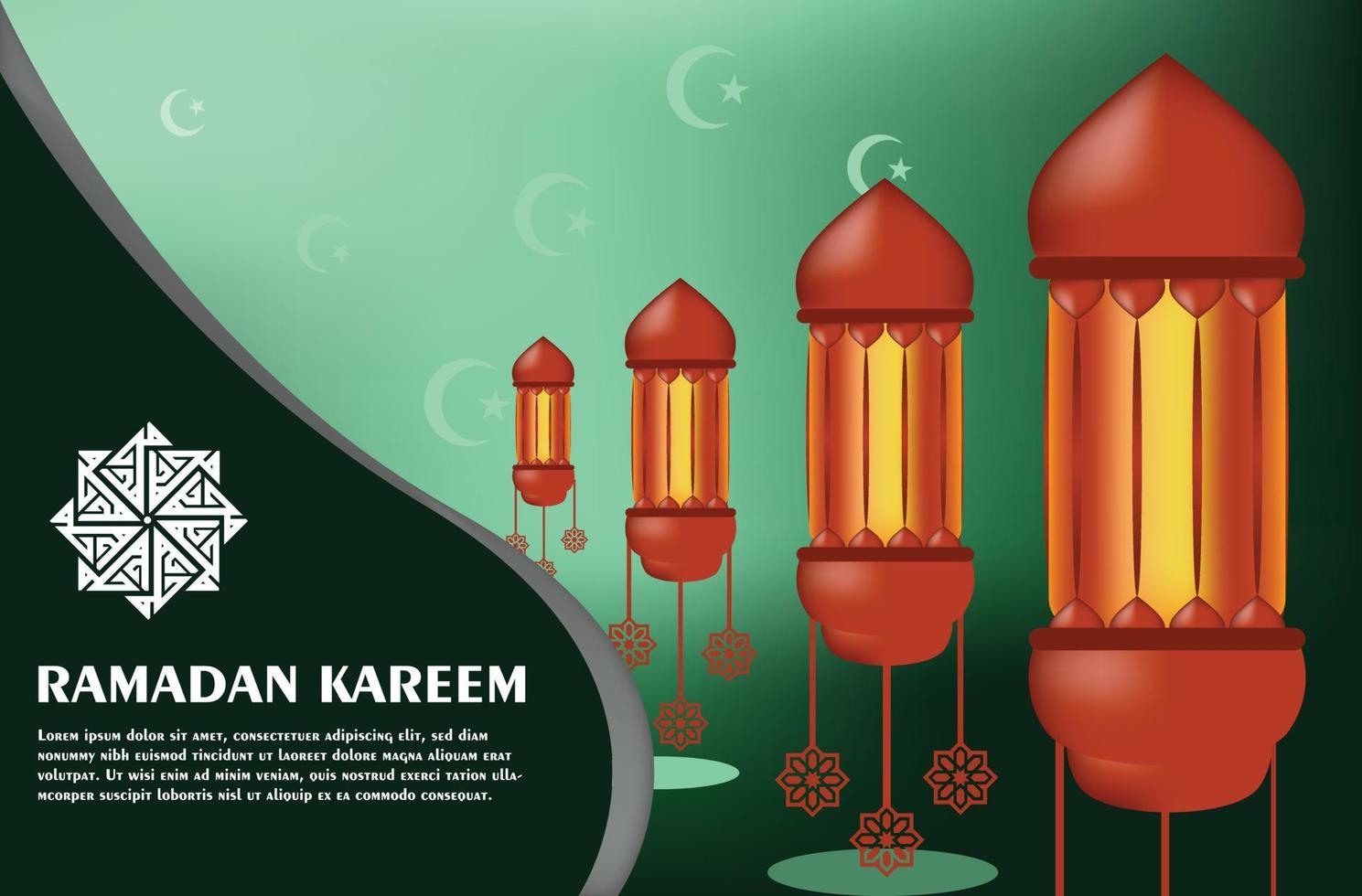 Ramadan kareem banner background design Vector. Banner, poster, flyer design for Ramadan greetings. Ramadan greeting banner. vector