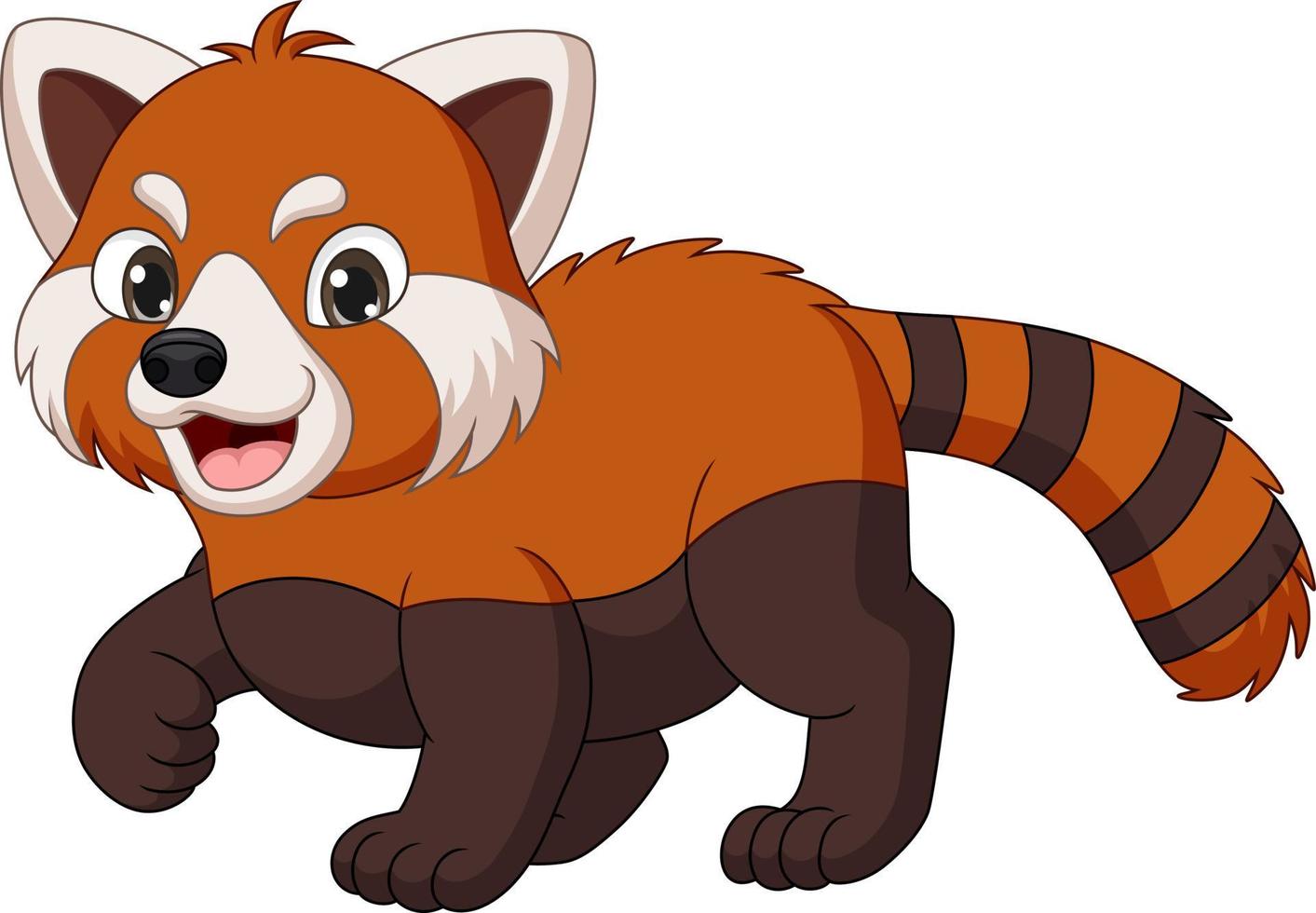 Cute red panda cartoon walking vector