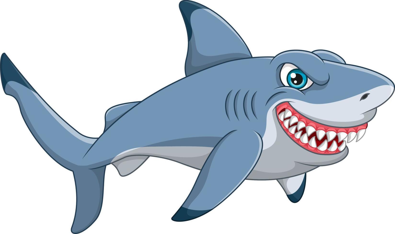 Cartoon shark isolated on white background vector