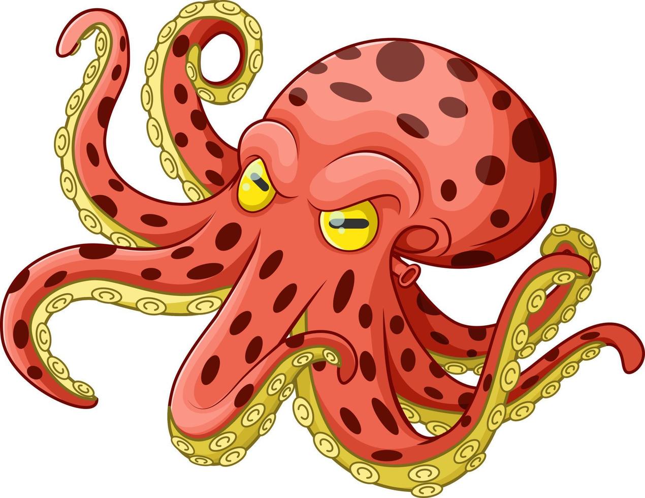 pulpo de dibujos animados sobre fondo blanco vector