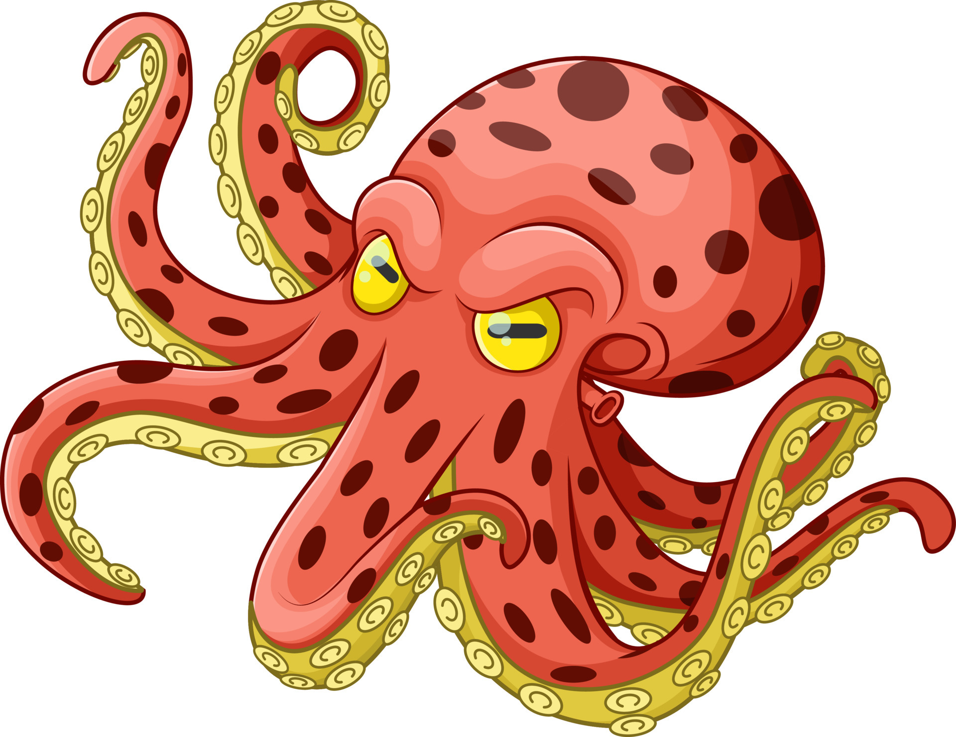 Cartoon octopus on white background 7179122 Vector Art at Vecteezy Cartoon octopus on white background 7179122 Vector Art at Vecteezy