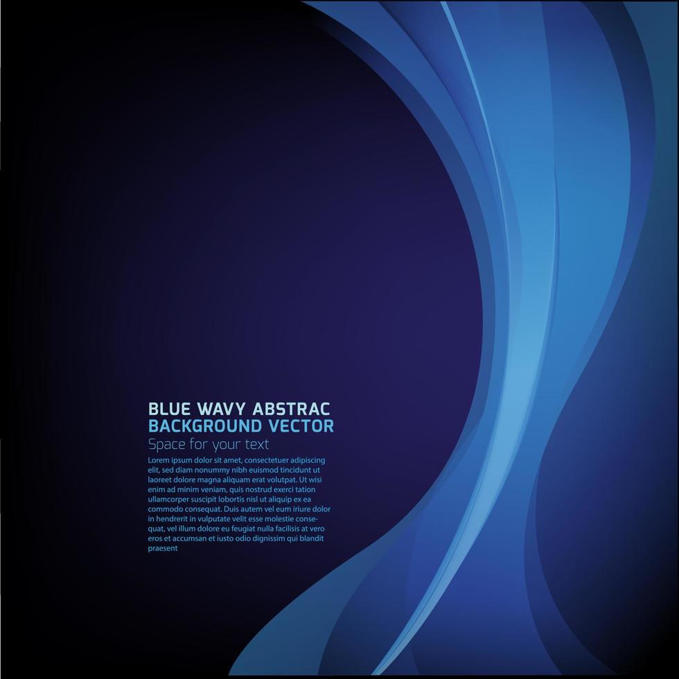 Resumen de vectores de fondo abstracto ondulado azul. ilustración de decorativos.
