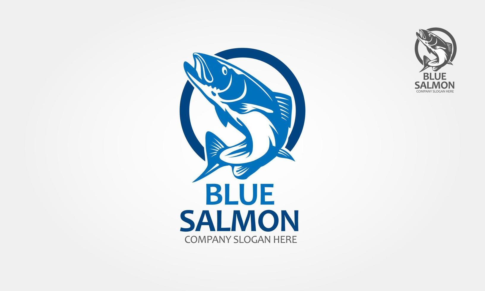 ilustración del logotipo del vector de salmón azul. este es un vector de trucha que puede usar como logotipo o elemento de diseño.