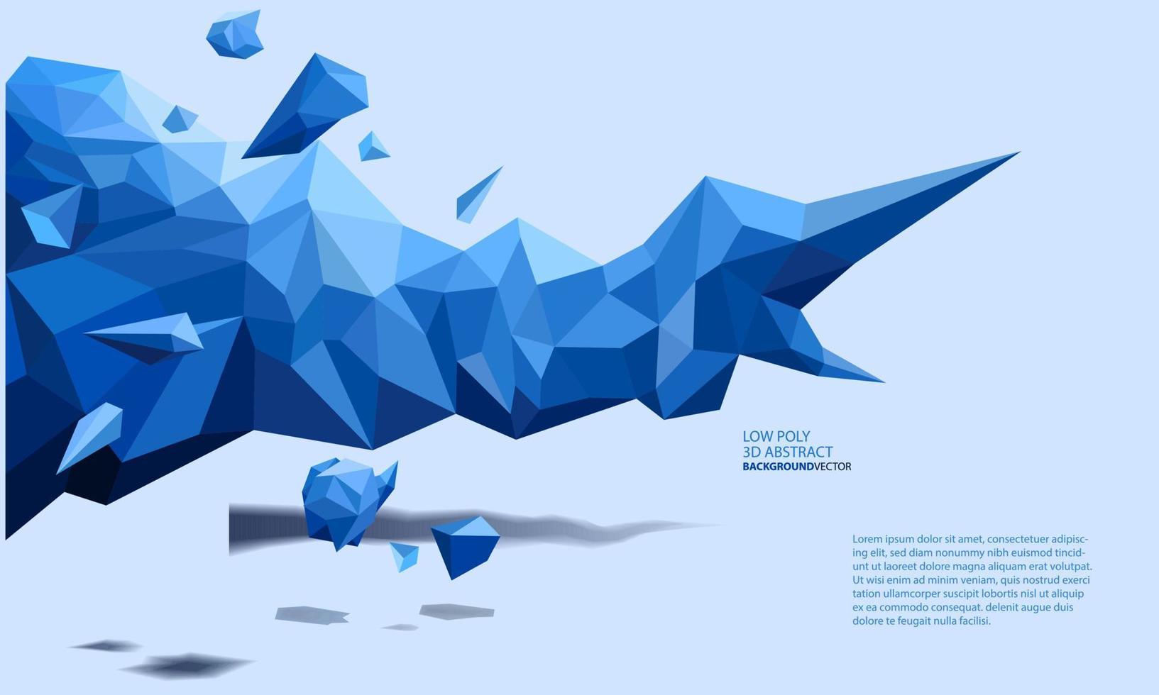 Blue color Low-poly geometric. Can be used in videos, games, web design and print. vector