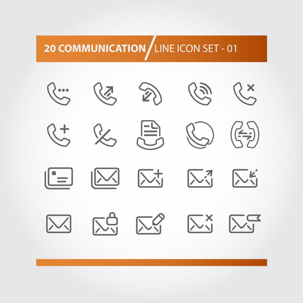 Simple Set of Phones and Mail Related Vector Icons for Your Site or Application. Icons Set Vector Template.