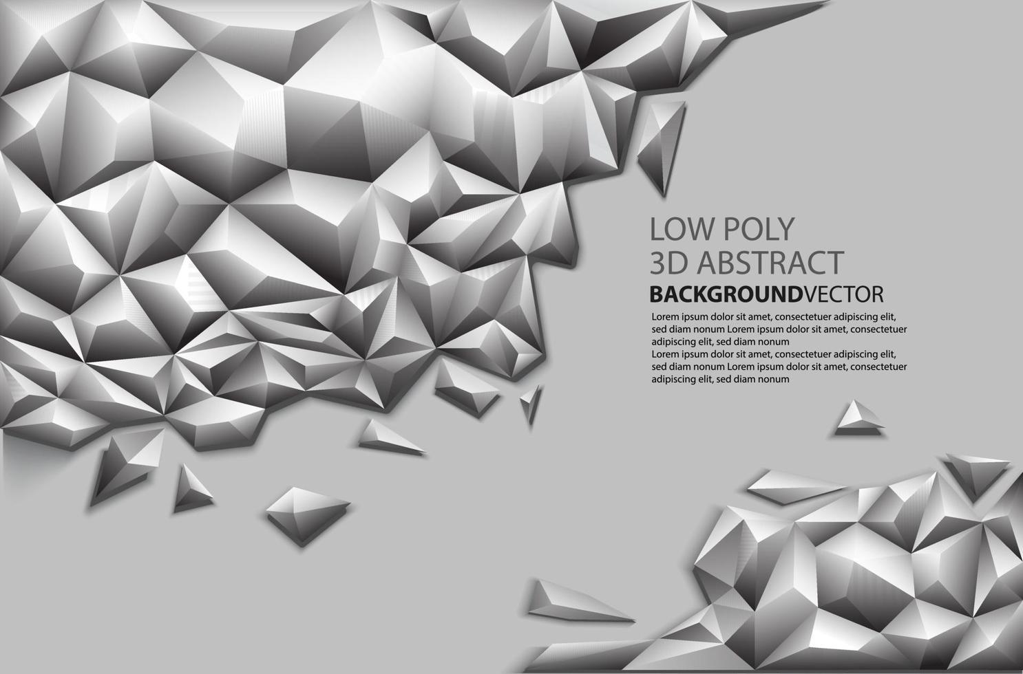 fondo en estilo origami. geometría polivinílica baja de color gris. se puede usar en video, juegos, web y diseño de impresión. vector